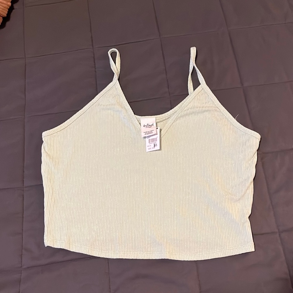 New with tags spaghetti strap crop top. Mint green. XL